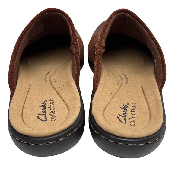 Clarks Collection Kyla Combi Brown Leather Suede Mule Clogs Shoes Womens 8 - Picture 10 of 14